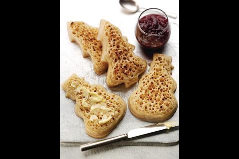 Asda’s offer includes snowman and Christmas-tree shaped crumpets (£1).